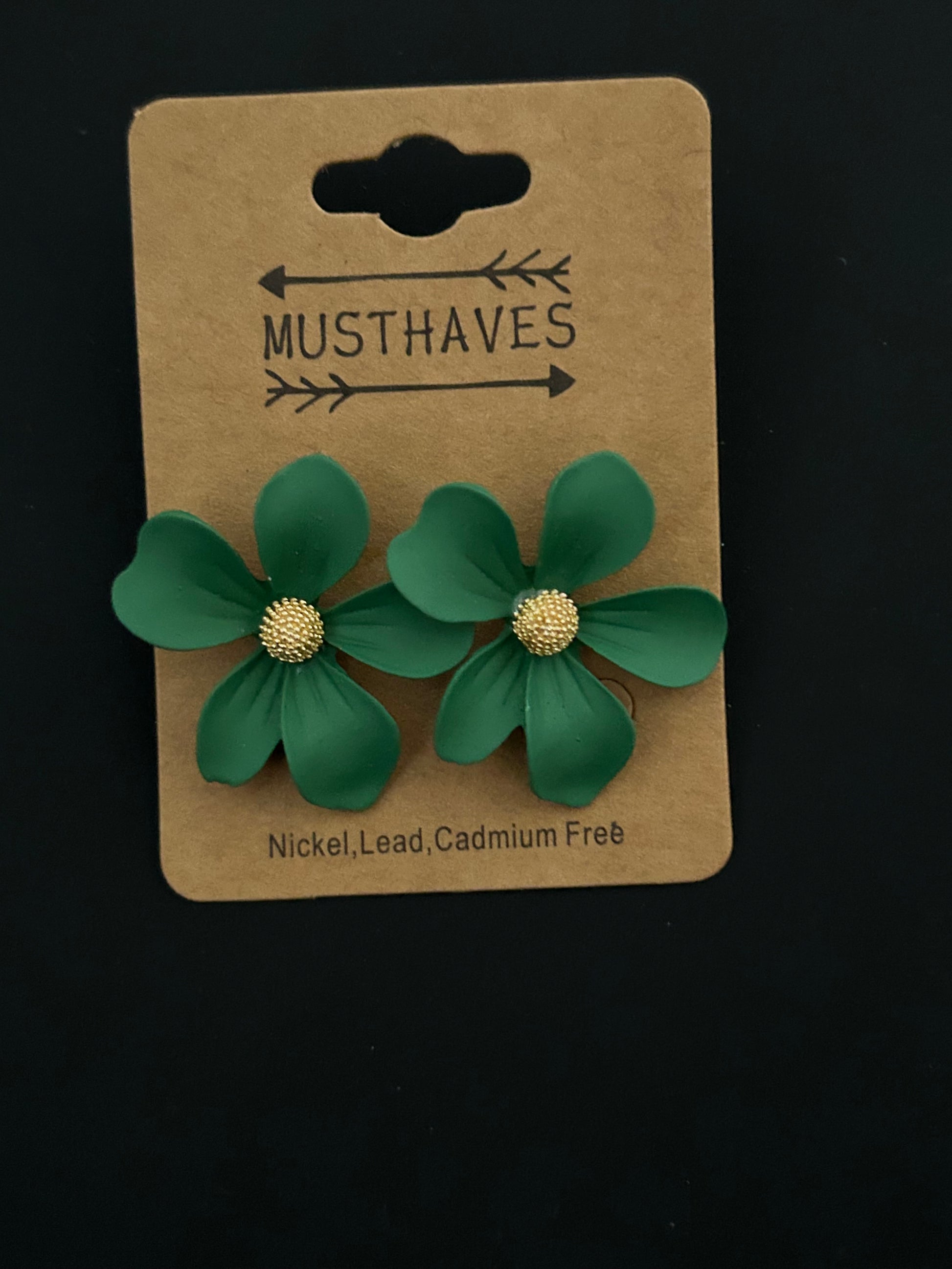 Flower Earrings (Green)