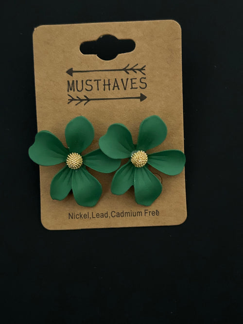 Flower Earrings (Green)